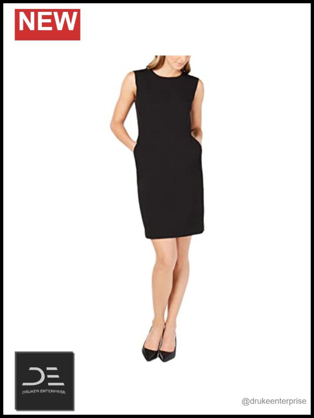 Crepe Sheath Dress Sleeveless Round Neck Cap Sleeve Office Cocktail